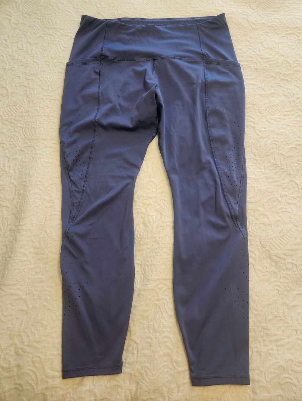 All In Motion Navy Performance Leggings with Subtle Logo